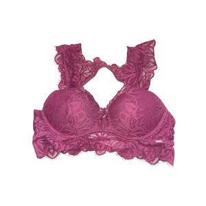 PINK Victoria’s Secret Date Push-up Bralette in Magenta Lace Small Women’s